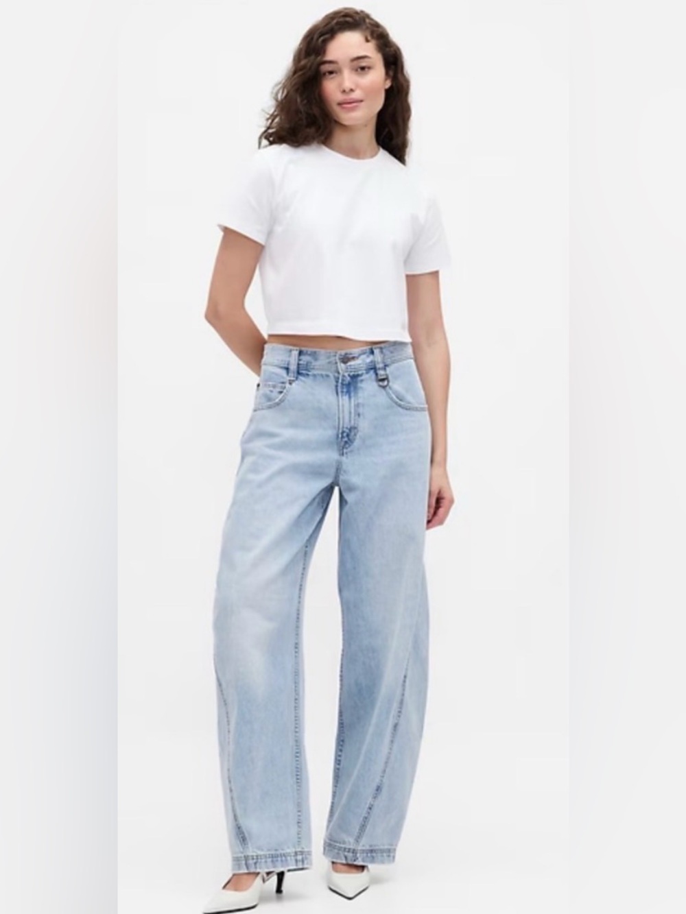 Gap x Beis high rise barrel jeans, Sz 24
